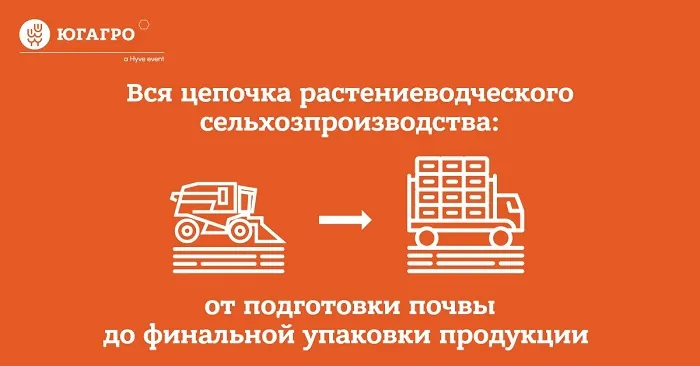 Выставка «ЮГАГРО» объединяет всю цепочку растениеводческого сельхозпроизводства Выставка «ЮГАГРО» объединяет всю цепочку растениеводческого сельхозпроизводства