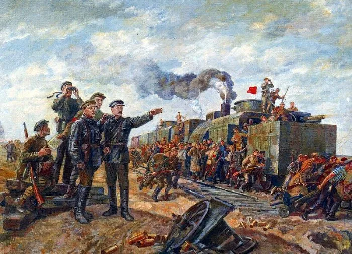 Сталин и Ворошилов на Царицынском фронте 1934 год В Хвостенко.jpg Сталин и Ворошилов на Царицынском фронте 1934 год В Хвостенко.jpg